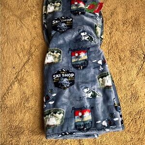 Snoopy Ski Shop Fleece Blanket